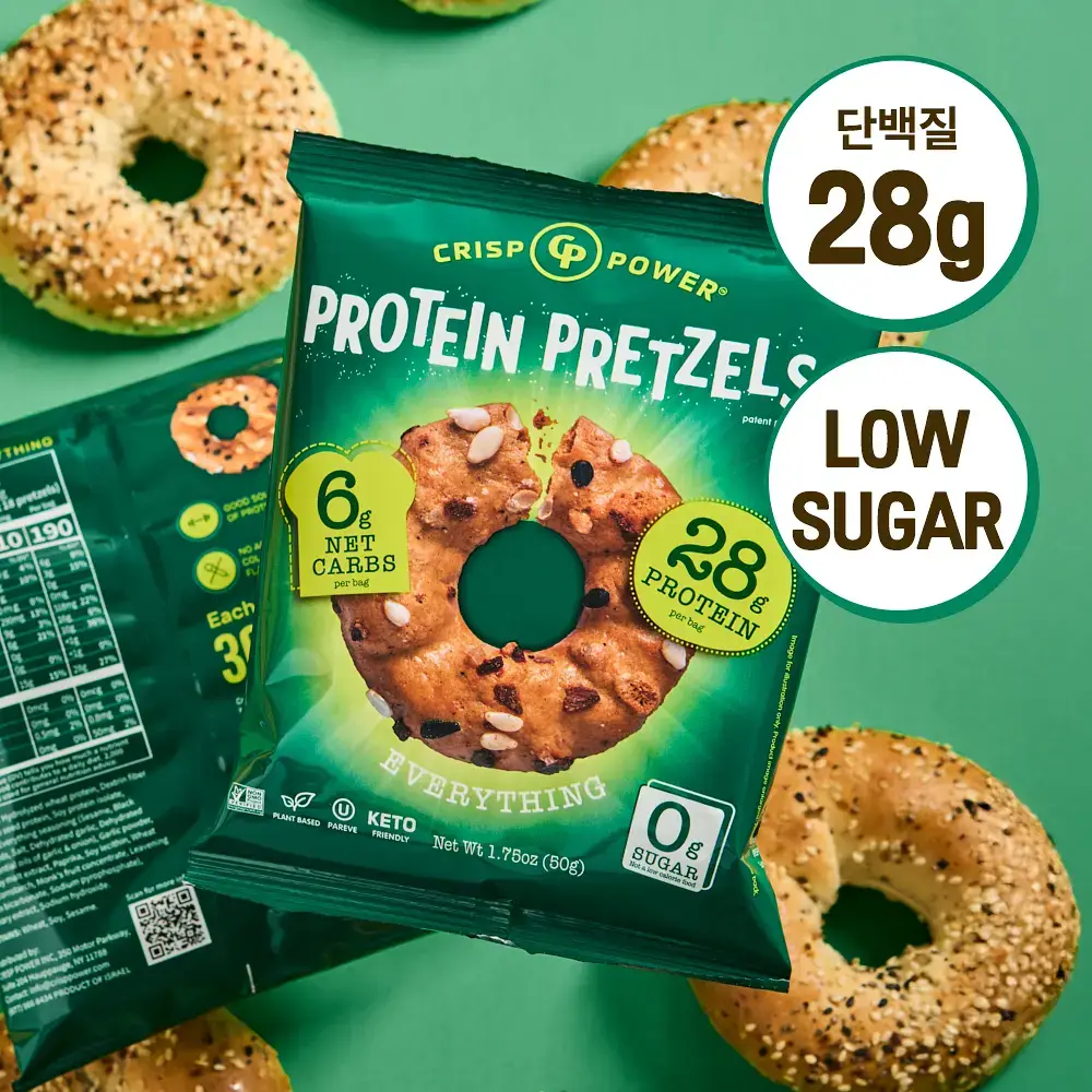 [미국품절대란] 크리스프파워 프로틴 프레첼 에브리띵 50g
